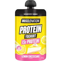 Muscle Nation Protein Yoghurt Pouch Lemon Cheesecake 150g