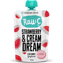 Raw C Coconut Yoghurt Pouch Funday Strawberries & Cream 140g