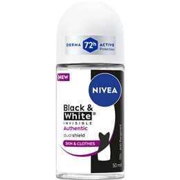 Nivea Black & White Authentic 72H Antiperspirant Roll On 50mL