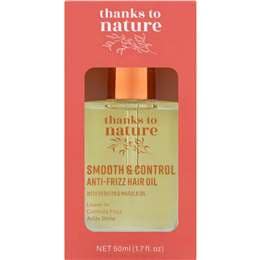 Thanks To Nature Smooth & Control Anti-Frizz Keratin & Marula Hair Oil 50mL