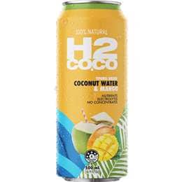 H2Coco Mango Coconut Water Can 500mL