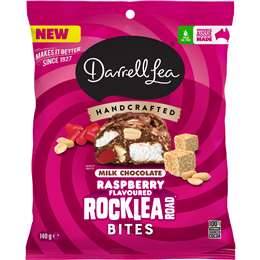 Darrell Lea Milk Chocolate Raspberry Flavoured Rocklea Road Bites 140g