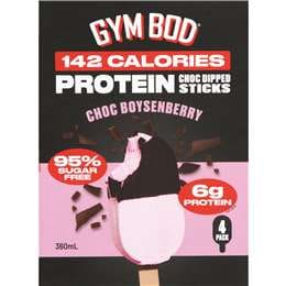 GYMBOD Protein Sticks Boysenberry Chocolate 4 pack 360mL