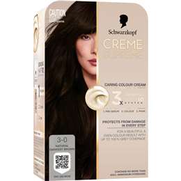 Schwarzkopf Creme Supreme 3-0 Natural Darkest Brown Hair Dye each