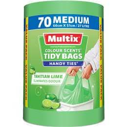 Multix Tidy Bags 27 Litre Colour Scents Tahitian Lime Medium 70 pack