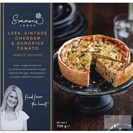 Simmone Logue Leek Vintage Cheddar & Sundried Tomato Quiche 700g