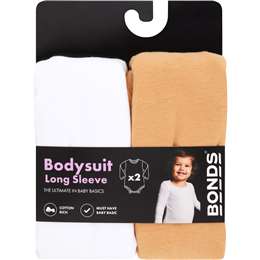 Bonds Baby Long Sleeve Bodysuit Size 0000-1 2 pack