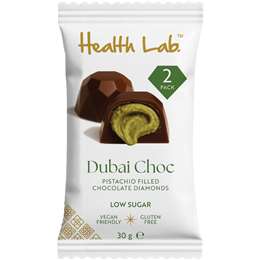 Health Lab Dubai Choc Pistachio Filled Chocolate Diamonds 30g