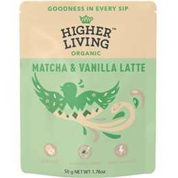 Higher Living Matcha & Vanilla Latte Powder 50g
