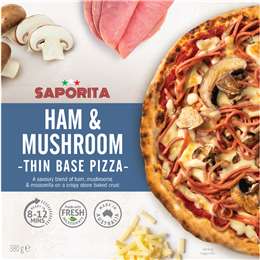 Saporita Ham & Mushroom Pizza 380g