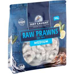 Just Caught Raw Prawns Tail Off Medium 500g
