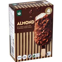 Woolworths Almond Ice Cream Sticks 440mL 4 pack