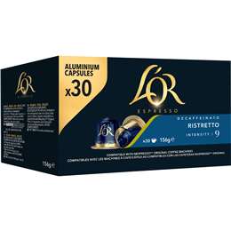 L'OR Decaf Ristretto Coffee Pods Nespresso Compatible 30 pack