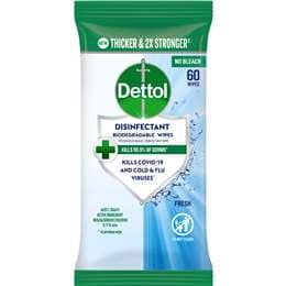 Dettol Disinfectant Biodegradable Wipes Fresh 60 pack