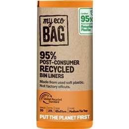 My Eco Bag Recycled Bin Liners Medium 20 pack