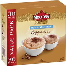 Moccona 99% Sugar Free Cappuccino Sachets 30 pack