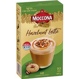 Moccona Hazelnut Latte Sachets 10 pack