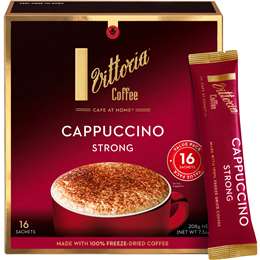 Vittoria Strong Cappuccino Sachets 16 pack