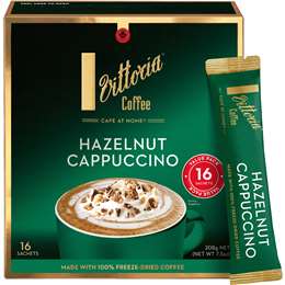 Vittoria Hazelnut Cappuccino Sachets 16 pack