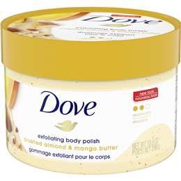 Dove Exfoliating Body Polish Scrub Crushed Almond & Mango Butter 298g