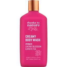 Thanks To Nature Creamy Body Wash Hydrate Cherry Blossom & White Tea 500mL