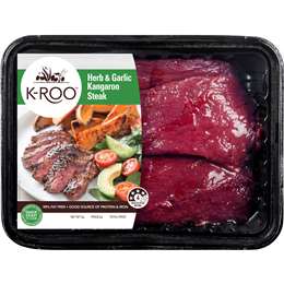 K-Roo Kangaroo Herb & Garlic Steak 500g