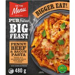 On The Menu Big Feast Penne Beef & Bacon Pasta 480g