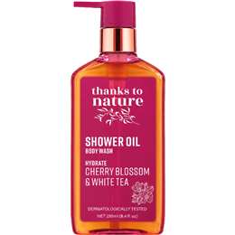 Thanks To Nature Shower Oil Body Wash Hydrate Cherry Blossom & White Tea 250mL