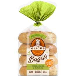 Glicks Rosemary & Garlic Bagels 4 pack