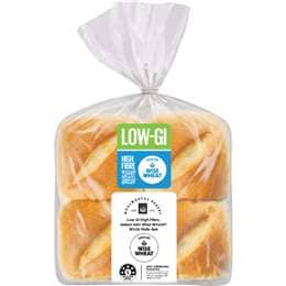 Woolworths Low GI High Fibre Wise Wheat® White Rolls 4 pack