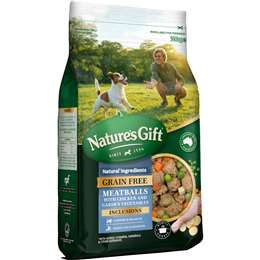 Nature's Gift Chilled Dog Food Grain Free Meatballs Chicken Vegetables 700g