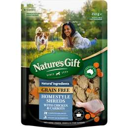 Nature's Gift Chilled Dog Food Grain Free Homestyle Shreds Chicken 250g