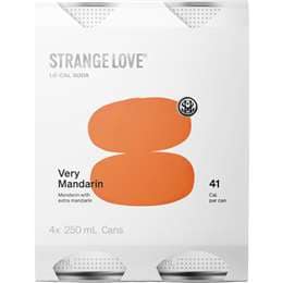 StrangeLove Very Mandarin Lo-Cal Soda Cans 250mL x 4 pack