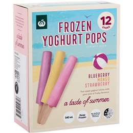 Woolworths Frozen Yoghurt Pops 540mL 12 pack