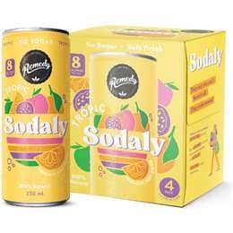 Remedy Sodaly Tropical Cans 250mL x 4 pack
