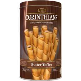 Corinthians Flavoured Cream Wafers Butter Toffee 350g