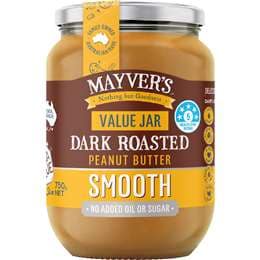 Mayver's Dark Roast Smooth Peanut Butter 750g