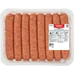 Market Value 8 Thin Honey & Herb BBQ Sausages 500g