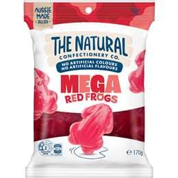 The Natural Confectionery Co. Mega Red Frogs Lollies 170g