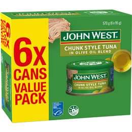 John West Tuna In Olive Oil Blend Value 95g x 6 pack