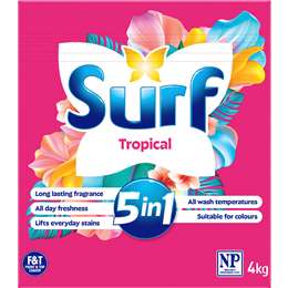 Surf 5 In 1 Laundry Detergent Powder Tropical 4kg