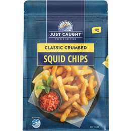 Just Caught Classic Crumbed Squid Chips 1kg