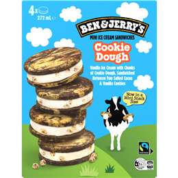 Ben & Jerry's Cookie Dough Mini Ice Cream Sandwiches 4 pack