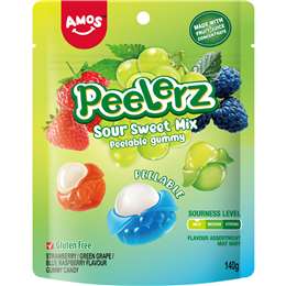 Amos Peelerz Sour Sweet Mix Lollies 140g