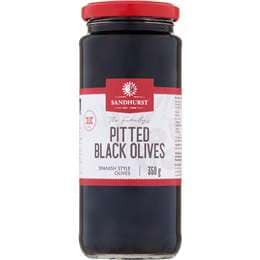 Sandhurst Pitted Black Olives 350g