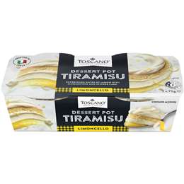 Toscano Limoncello Tiramisu Dessert Pots 150g 2 pack