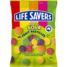 Life Savers Sour Fruit Pastilles Lollies 160g