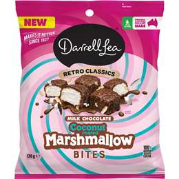 Darrell Lea Coconut Marshmallow Bites Milk Chocolate 120g