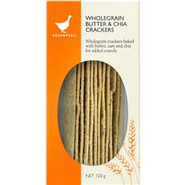 Essential Wholegrain Butter & Chia Crackers 120g