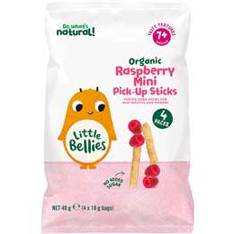 Little Bellies Mini Pick Up Sticks Raspberry 7m+ 4 pack